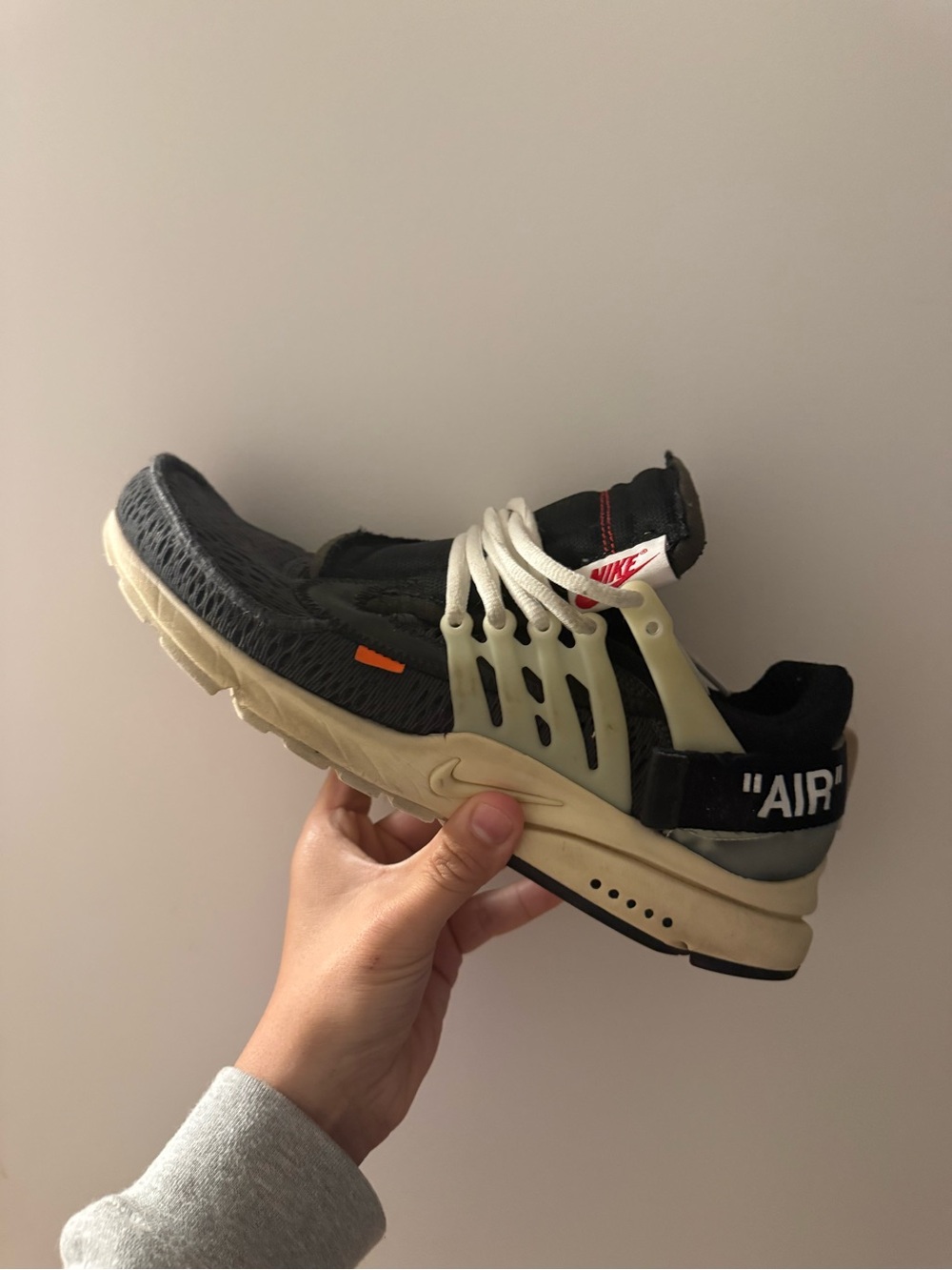 Nike Black/White/Cream Air Presto with Orange Accent